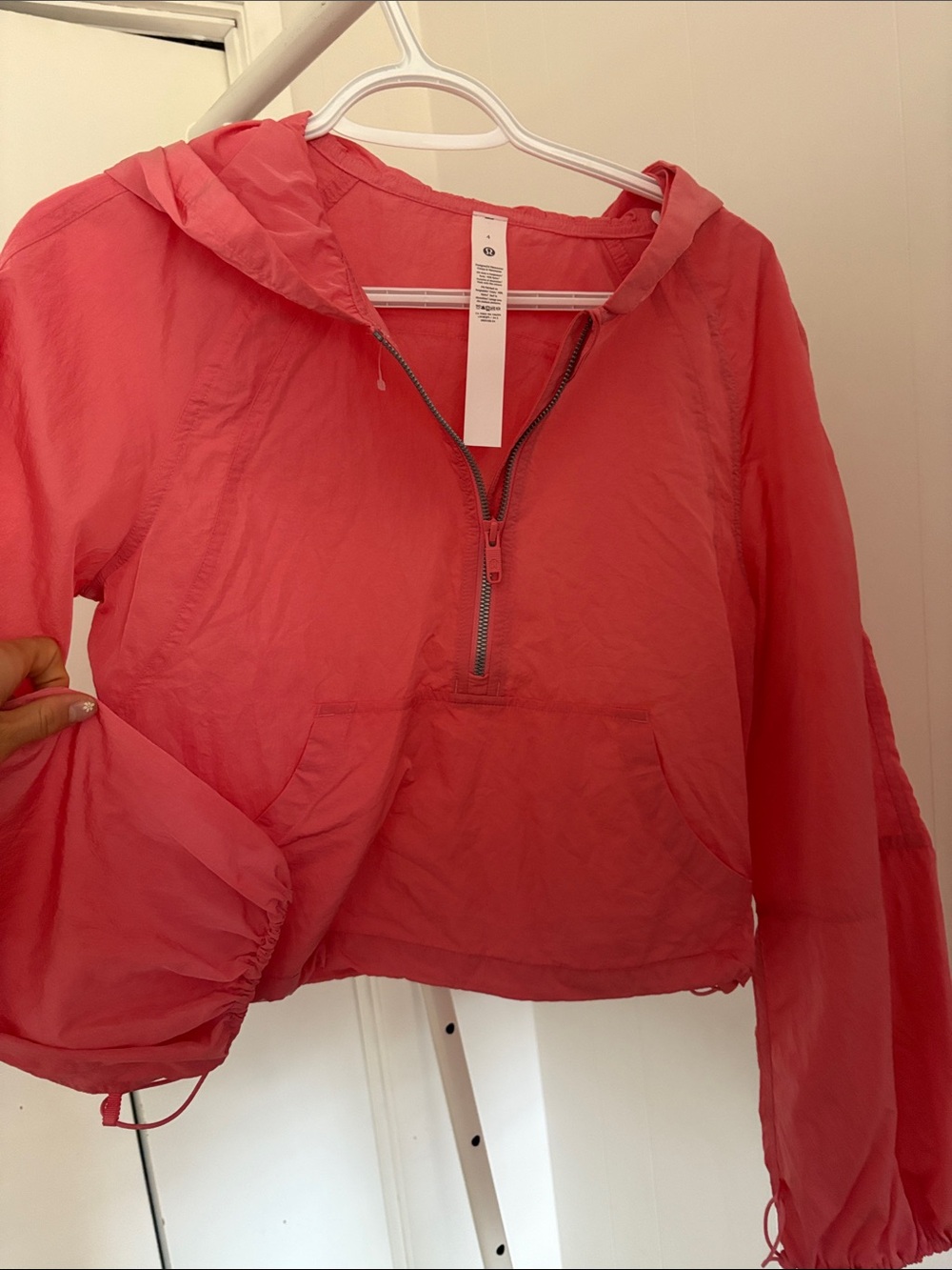 lululemon athletica Coral Pink Hooded Rain Pullover